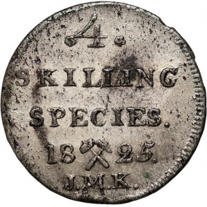 Norwegen, Karl XIV., 4 Schilling 1825 JMK