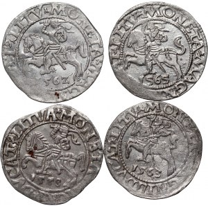 Zikmund II August, sada 4 x půlpenny z let 1558-1565, Vilnius