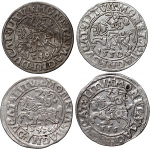 Zikmund II August, sada 4 x půlpenny s datací 1547-1556, Vilnius