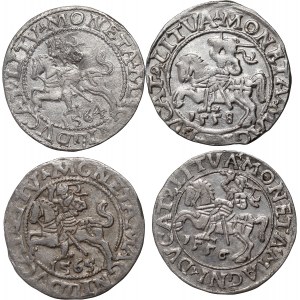 Zygmunt II August, zestaw 4 x półgrosz z lat 1556-1565, Wilno