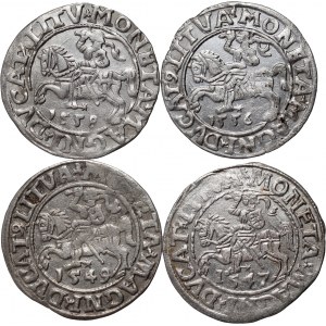 Sigismund II Augustus, set of 4 x half-penny from 1547-1558, Vilnius