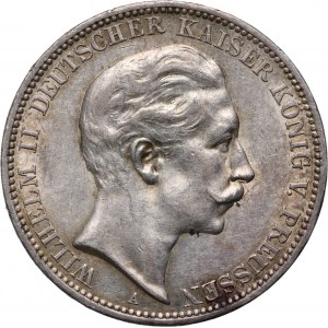 Nemecko, Prusko, Wilhelm II, 3 marky 1911 A, Berlín