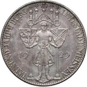 Německo, Výmarská republika, 5 značek 1929 E, Muldenhütten, 1000. výročí Míšně