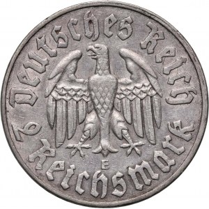 Německo, Třetí říše, 2 Marky 1933 E, Martin Luther
