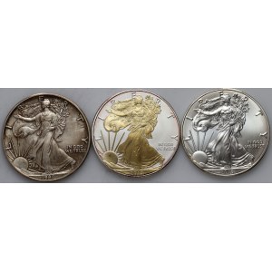 USA, 3 x 1 Dollar 1991-2016, Liberty