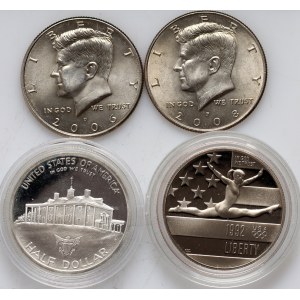 Spojené státy americké, sada 4 x 1/2 dolaru z let 1982-2008