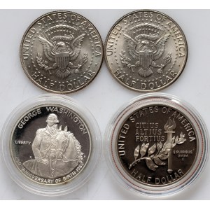 Spojené státy americké, sada 4 x 1/2 dolaru z let 1982-2008