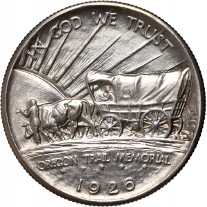 Spojené Štáty Americké, 1/2 Dollar 1926, Philadelphia, Oregon Trail Memorial