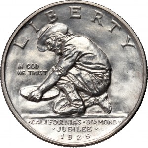 Spojené Štáty Americké, 1/2 dolára 1925 S, California Diamond Jubilee