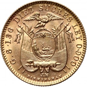 Ekvádor, 10 Sucres 1899 JM, Birmingham