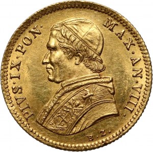 Watykan, Pius IX, scudo 1853-VIII R, Rzym