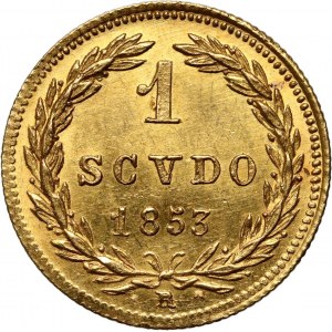 Watykan, Pius IX, scudo 1853-VIII R, Rzym