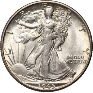 Spojené Štáty Americké, 1/2 dolára 1945 S, San Francisco, Walking Liberty