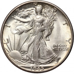 Vereinigte Staaten von Amerika, 1/2 Dollar 1945 S, San Francisco, Walking Liberty