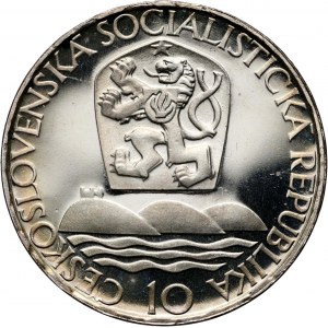 Československo, 10 korún 1967, Bratislavská univerzita, zrkadlová známka (PROOF)