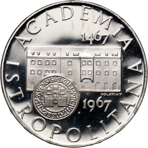 Československo, 10 korún 1967, Bratislavská univerzita, zrkadlová známka (PROOF)