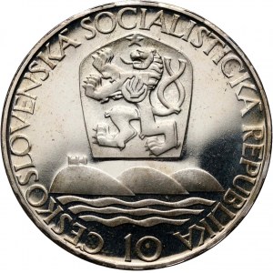 Československo, 10 korun 1967, Univerzita Bratislava, zrcadlové razítko (PROOF)