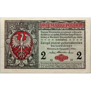 Všeobecná vláda, 2 poľské marky 9.12.1916, generál, séria A