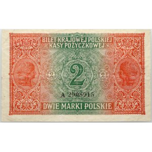 Generalgouvernement, 2 polnische Mark 9.12.1916, Jeneral, Serie A