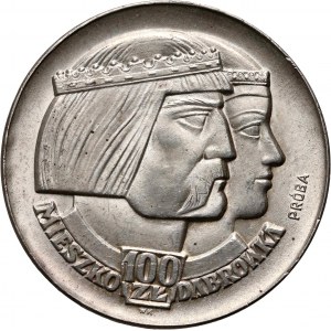 Polská lidová republika, 100 zlotých 1966, Mieszko a Dąbrówka, PRÓBA, stříbro