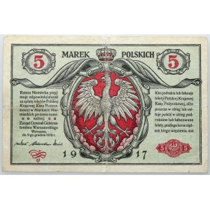 Všeobecná vláda, 5 polských marek 9.12.1916, Všeobecná, jízdenky, série B