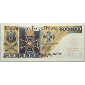 III RP, 5000000 zlotých 1995, Józef Piłsudski, replika návrhu bankovky, séria AC