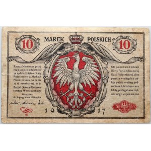 Generalgouvernement, 10 polnische Mark 9.12.1916, Allgemein, Ticket Serie A