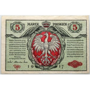 Allgemeiner Staat, 5 polnische Marken 9.12.1916, Allgemein, Tickets, Serie A