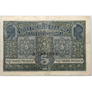 General Government, 5 Polish marks 9.12.1916, General, Tickets, series A
