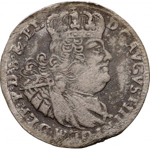 August III, sixpence 1761 REOE, Danzig