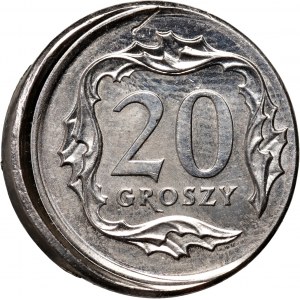 III RP, 20 groszy 2007, mincovňa destrukt