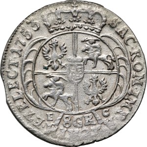 August III, zwei Zloty (8 Grosze) 1753 EG, Leipzig, 8 GR