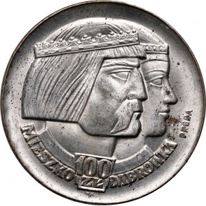 Volksrepublik Polen, 100 Zloty 1966, Mieszko und Dąbrówka, PRÓBA, Silber
