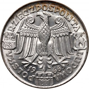 Poľská ľudová republika, 100 zlotých 1966, Mieszko a Dąbrówka, PRÓBA, striebro