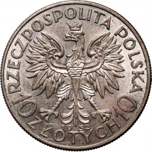 II RP, 10 złotych 1932, Londyn, Głowa Kobiety