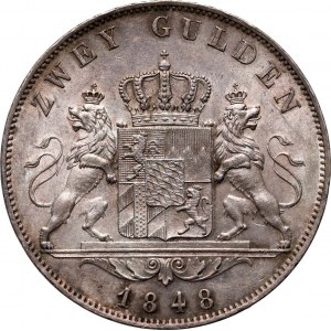 Deutschland, Bayern, Ludwig I., 2 Gulden 1848, München