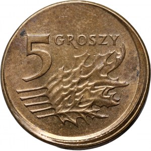 III RP, 5 groszy 2007, mincovňa destrukt