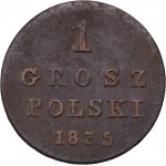 Kongresové kráľovstvo, Nicholas I, 1 Polish grosz 1835 IP, Warsaw