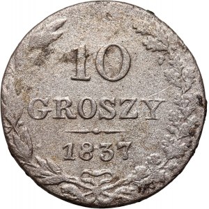 Zabór rosyjski, Mikołaj I, 10 groszy 1837 MW, Warszawa