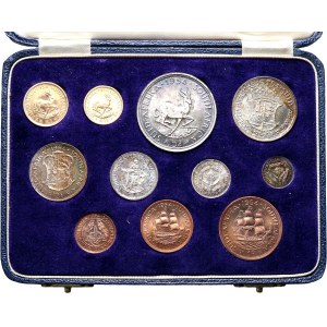 Südafrika, Elizabeth II, Proof-Satz 1954 - inklusive zwei Goldmünzen