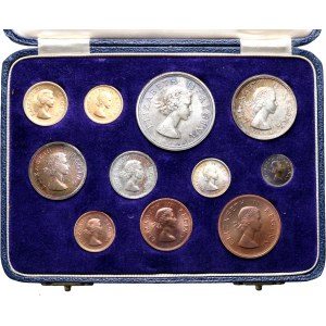 RPA, Elżbieta II, Proof set 1954 - w tym dwie złote monety