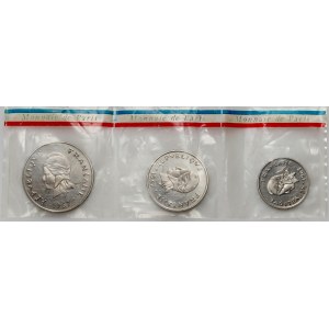Francja, Polinezja Francuska, zestaw 3 monet 1967, Essai, PRÓBY