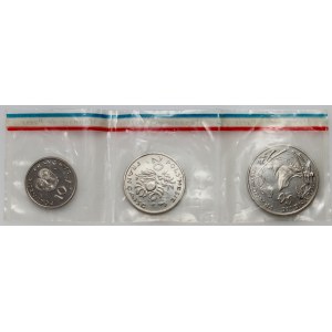 Francja, Polinezja Francuska, zestaw 3 monet 1967, Essai, PRÓBY