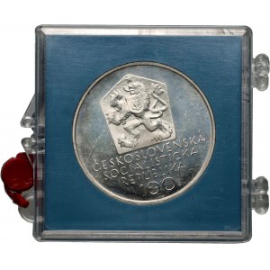Czechosłowacja, 100 koron 1971, Manes, stempel lustrzany (PROOF), certyfikat