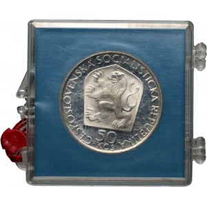 Czechosłowacja, 50 koron 1970, Lenin, stempel lustrzany (PROOF), certyfikat