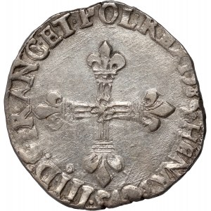 Heinrich III. von Valois, 1/4 ECU 1586 9, Rennes