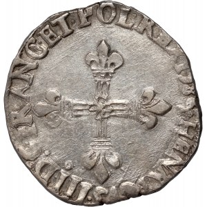 Henryk III Walezy, 1/4 ecu 1586 9, Rennes