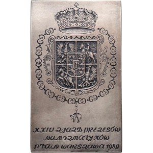 Polská lidová republika, plaketa, Zikmund III Vasa 1989, stříbro