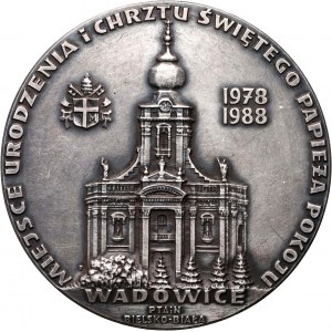 Poľská ľudová republika, medaila Jána Pavla II., Wadowice, 10. výročie pontifikátu 1988
