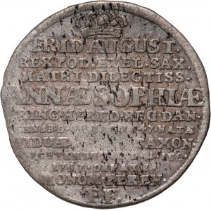 August II Silný, penny 1717, Drážďany, smrt Anny Žofie (matky Augusta II.)